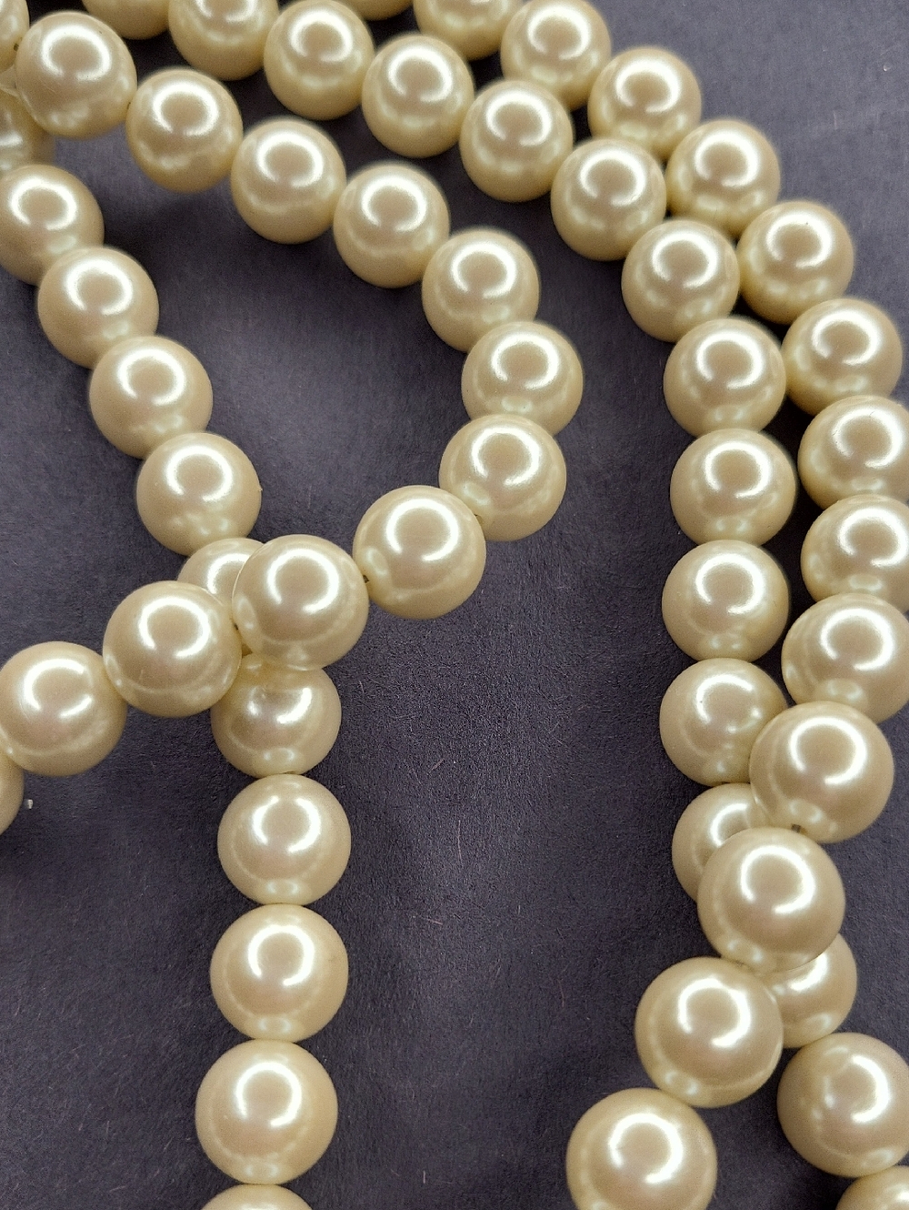 Cream Double Strand Beaded Necklace - Picture 3 of 5